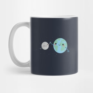 Cute Earth and Moon T-Shirt Mug